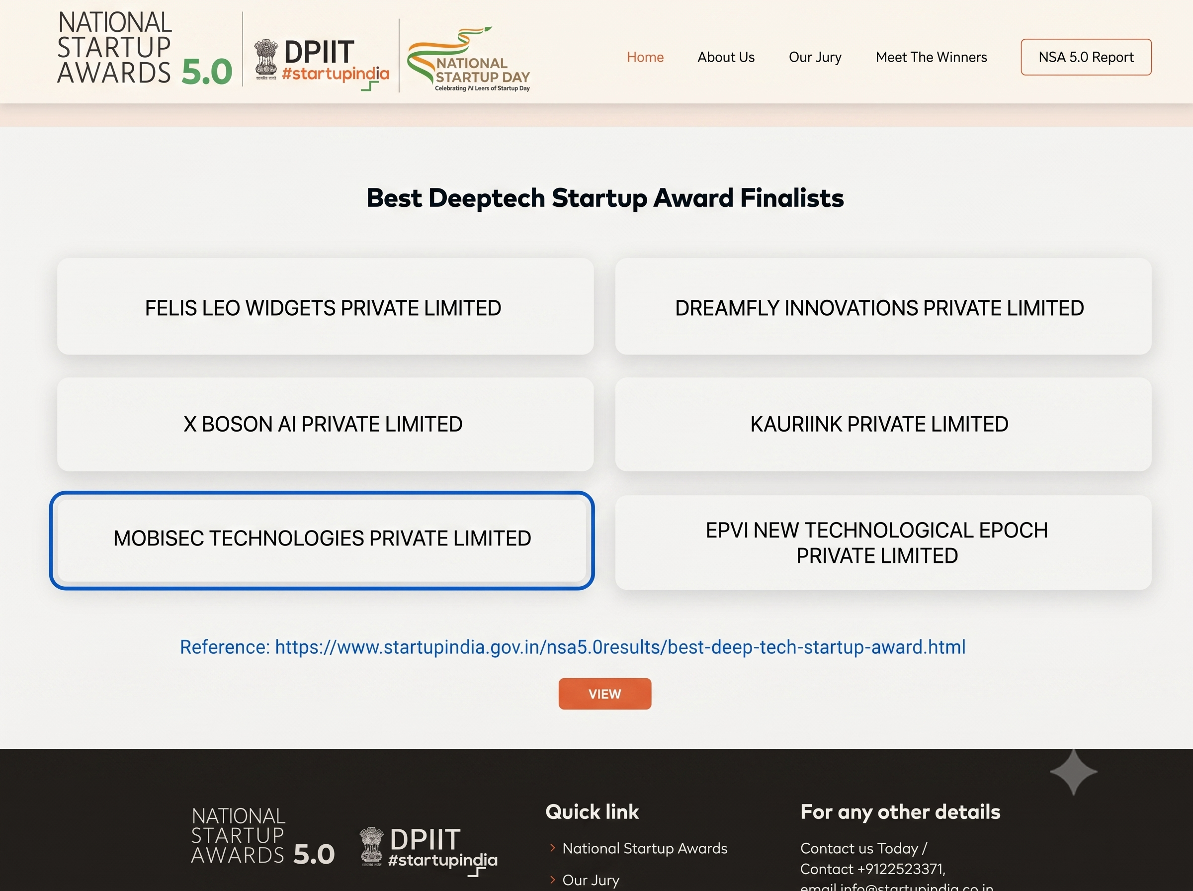Top 7 Deeptech Startup — National Startup Award 5.0