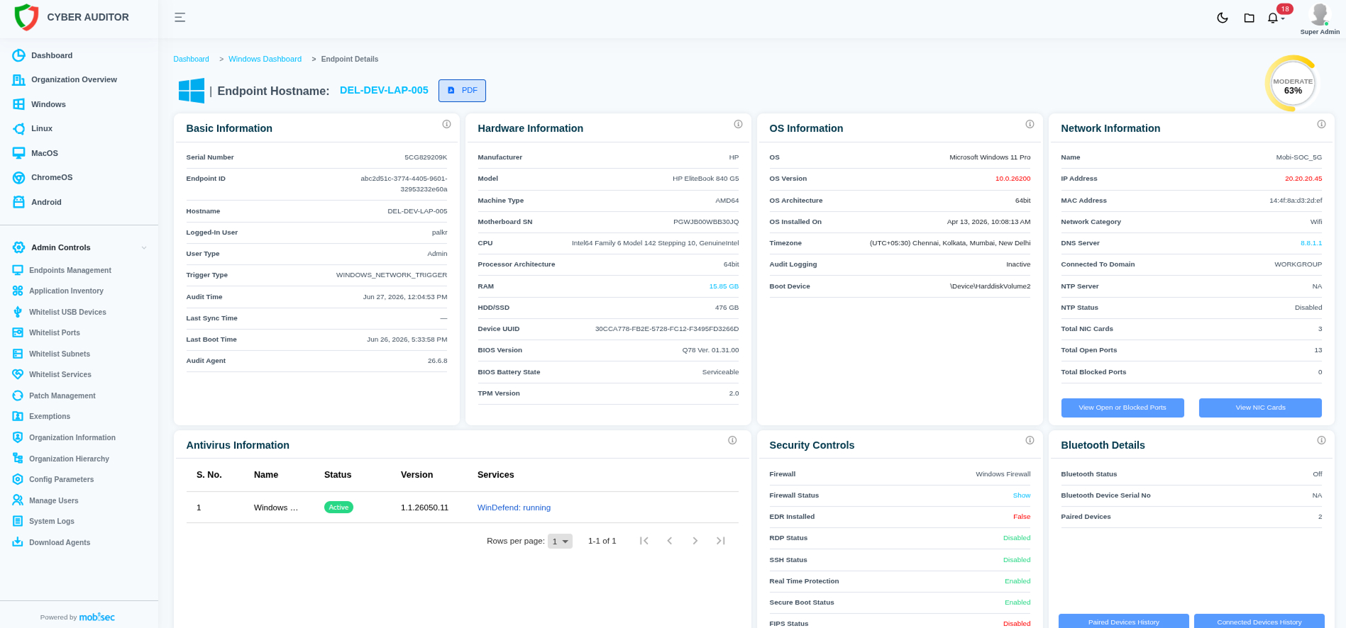 Endpoint Security Details