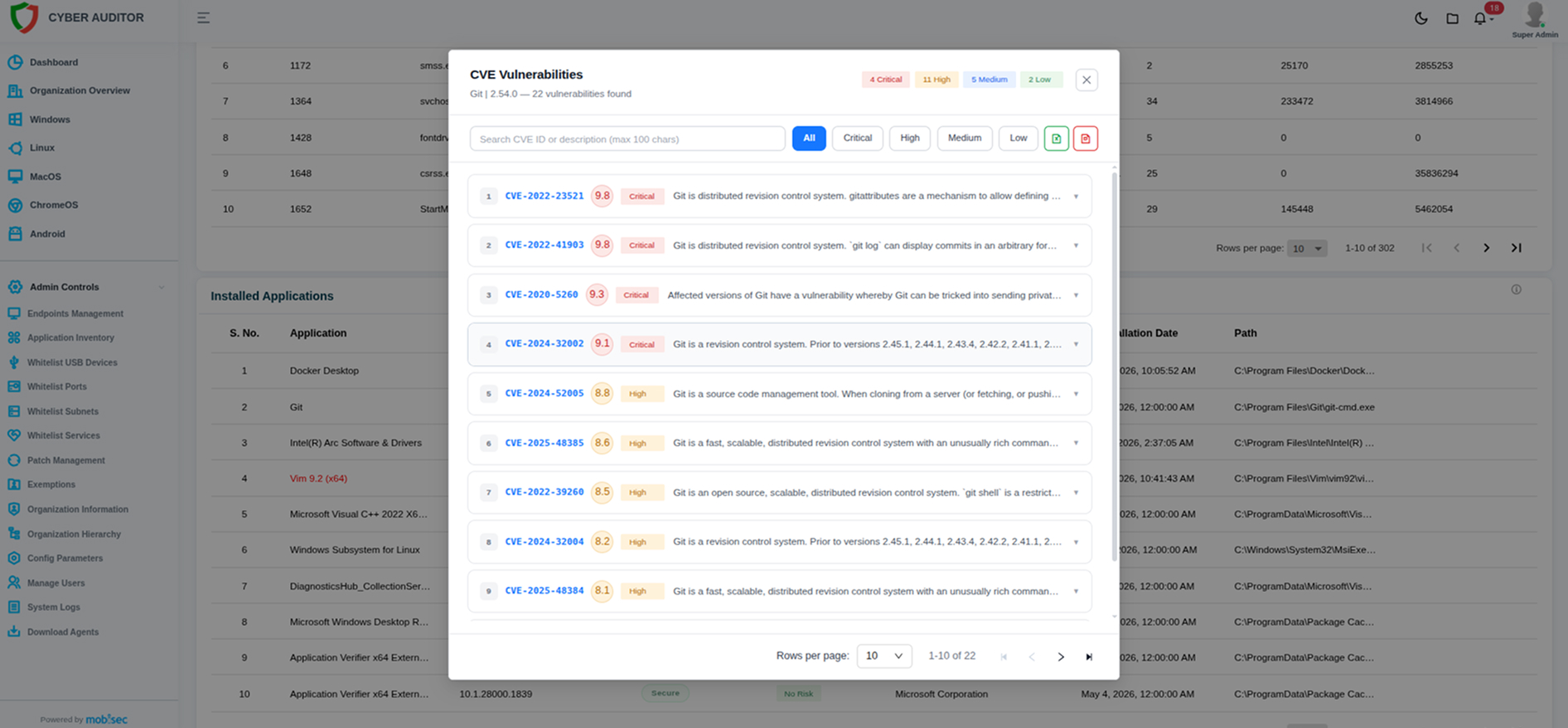 CVE Vulnerability Management